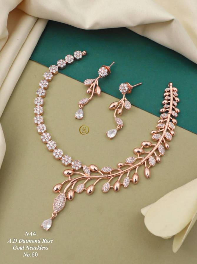 Elegance Fancy Party Wear Diamond Necklace Set 4 Wholesale Price In Surat
